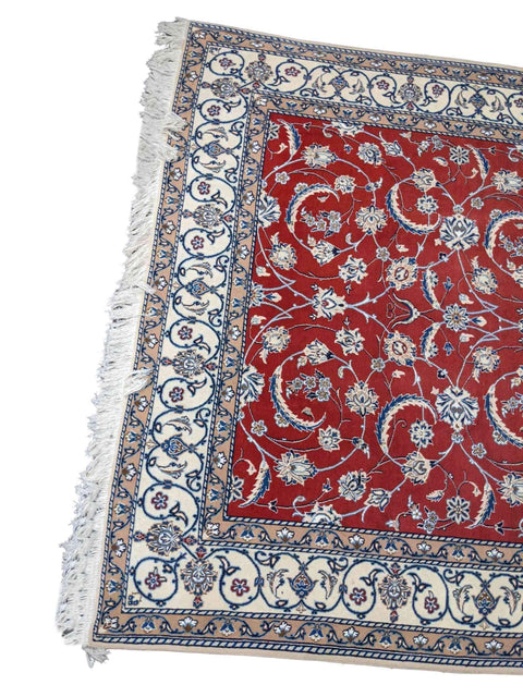 200 x 200 cm Silk and wool Traditional Red Rug - Rugoutlet