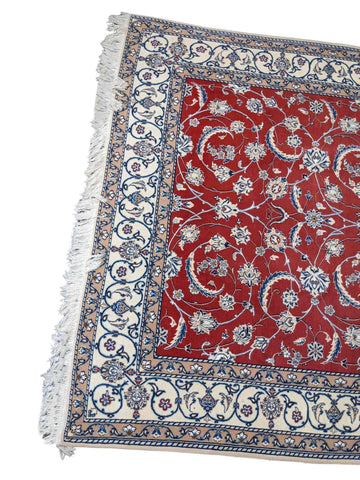 200 x 200 cm Silk and wool Traditional Red Rug - Rugoutlet