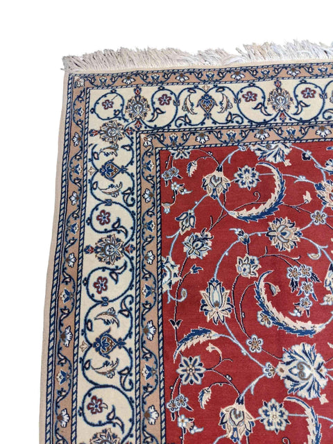 200 x 200 cm Silk and wool Traditional Red Rug - Rugoutlet