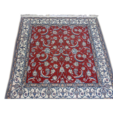 200 x 200 cm Silk and wool Traditional Red Rug - Rugoutlet