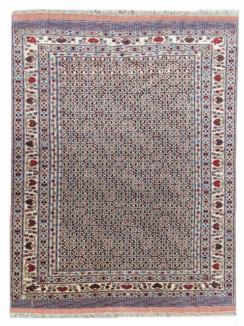 200 x 275 cm Fine Afghan Silk Tribal Grey Rug - Rugoutlet