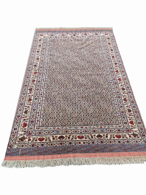200 x 275 cm Fine Afghan Silk Tribal Grey Rug - Rugoutlet