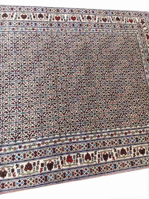 200 x 275 cm Fine Afghan Silk Tribal Grey Rug - Rugoutlet