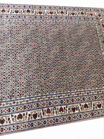 200 x 275 cm Fine Afghan Silk Tribal Grey Rug - Rugoutlet