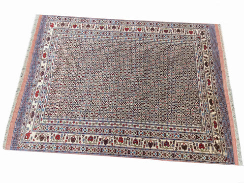 200 x 275 cm Fine Afghan Silk Tribal Grey Rug - Rugoutlet