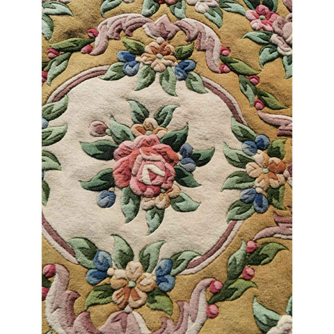 200D Chinese Beige Round Beige Rug - Rugoutlet