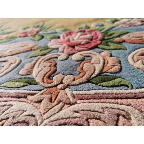 200D Chinese Beige Round Beige Rug - Rugoutlet