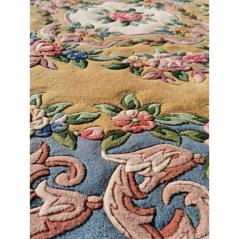 200D Chinese Beige Round Beige Rug - Rugoutlet