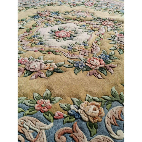 200D Chinese Beige Round Beige Rug - Rugoutlet