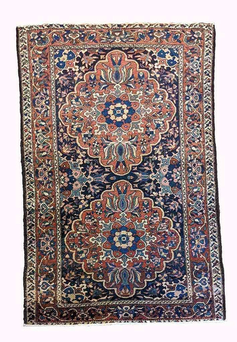 201 x 132 cm old bakhtiyar Traditional Brown Rug - Rugoutlet
