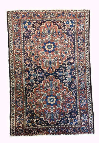 201 x 132 cm old bakhtiyar Traditional Brown Rug - Rugoutlet