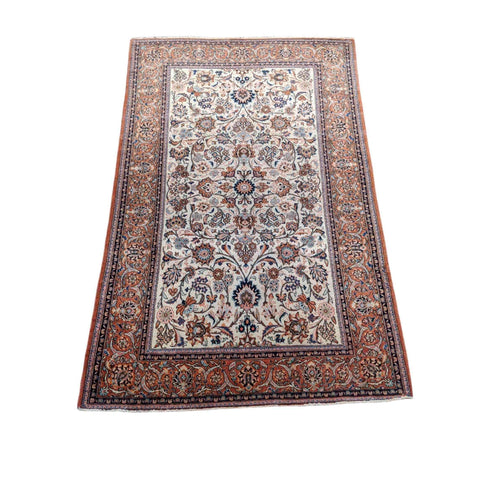 201 x 132 cm Old Kashan Antique Orange Rug - Rugmaster