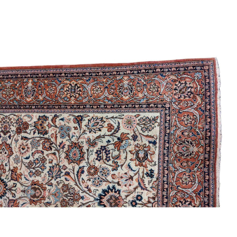201 x 132 cm Old Kashan Antique Orange Rug - Rugmaster