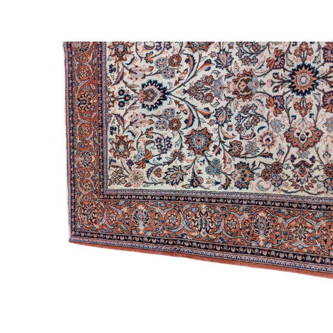 201 x 132 cm Old Kashan Antique Orange Rug - Rugmaster