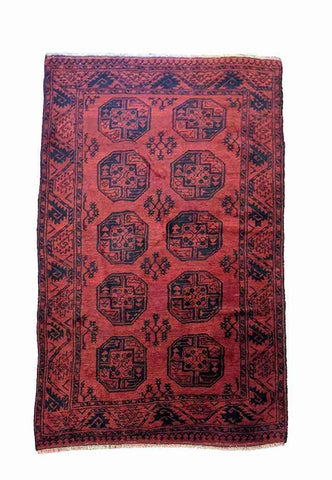 202 x 128 cm old red afghan Tribal Red Rug - Rugoutlet