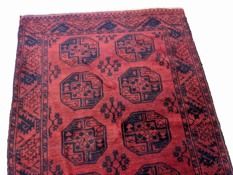 202 x 128 cm old red afghan Tribal Red Rug - Rugoutlet