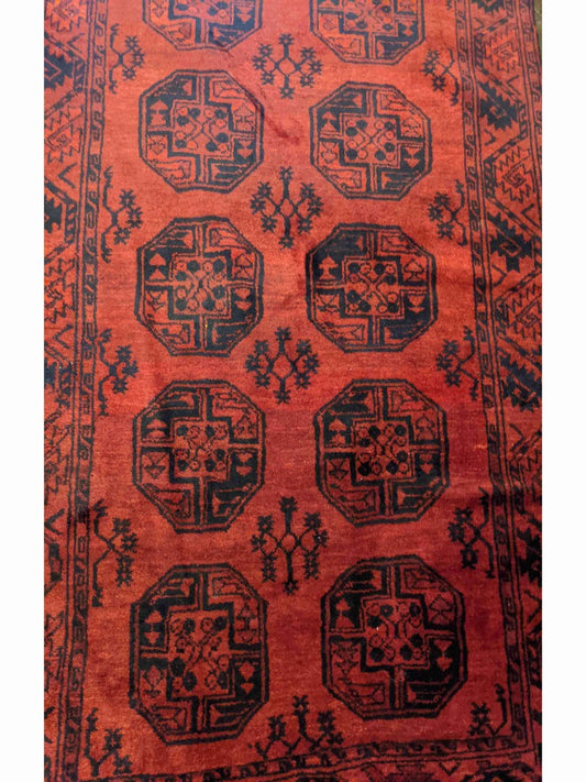 202 x 128 cm old red afghan Tribal Red Rug - Rugoutlet