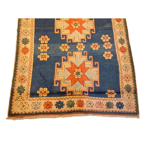 202 x 129 cm Turkish Karz Traditional Blue Rug - Rugmaster