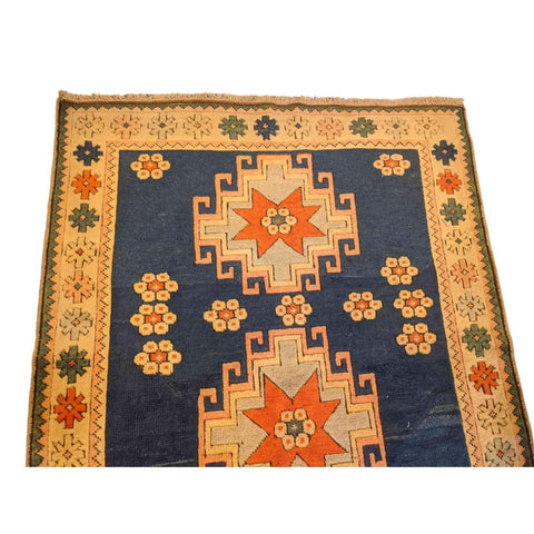 202 x 129 cm Turkish Karz Traditional Blue Rug - Rugmaster