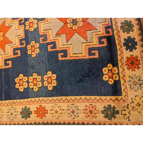 202 x 129 cm Turkish Karz Traditional Blue Rug - Rugoutlet