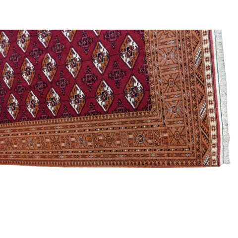 202 x 131 cm Persian Turkaman Tribal Red Rug - Rugoutlet