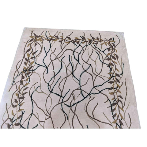 202 x 160 cm Modern White Floral Rug - Rugmaster