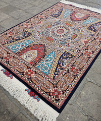 Silk & Fine Persian Tabriz Traditional Wool Rug 153 x 108 cm (5.02 x 3.54 ft)