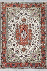 Silk & Fine Persian Tabriz Traditional Wool Rug 149 x 101 cm (4.88 x 3.31 ft)