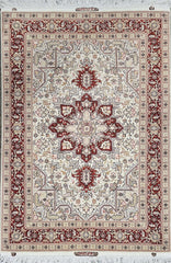 Silk & Fine Persian Tabriz Traditional Wool Rug 150 x 106 cm (4.92 x 3.48 ft)