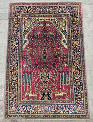 Silk & Fine Persian Isfahan Traditional Wool Rug 216 x 144 cm (7.09 x 4.72 ft