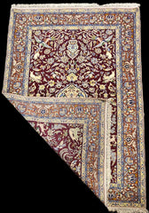 Silk & Fine Persian Isfahan Traditional Wool Rug 247 x 170 cm (8.10 x 5.58 ft)