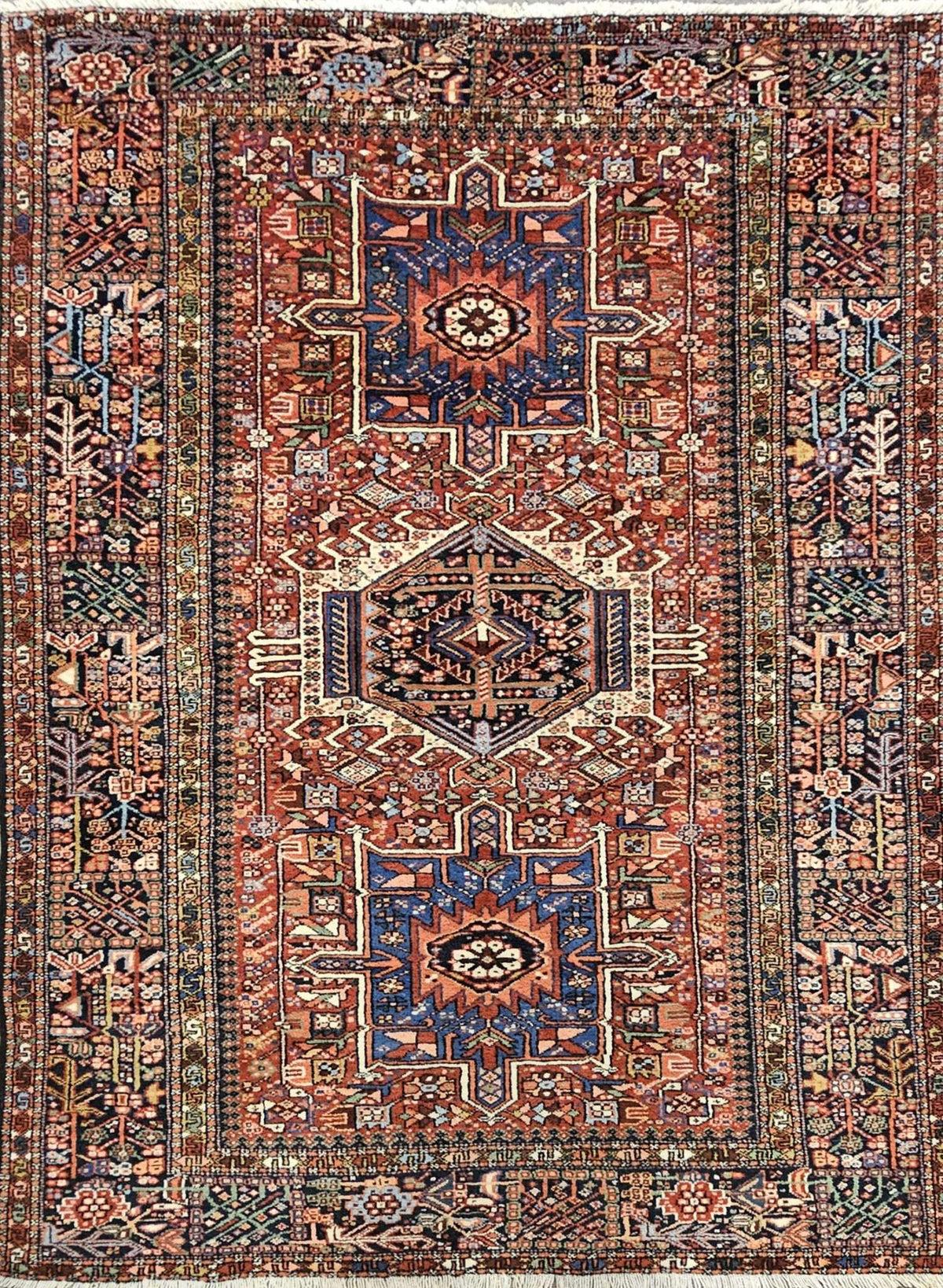 Fine Persian Gharajeh Traditional Wool Rug 207 x 147 cm (6.80 x 4.82 ft)