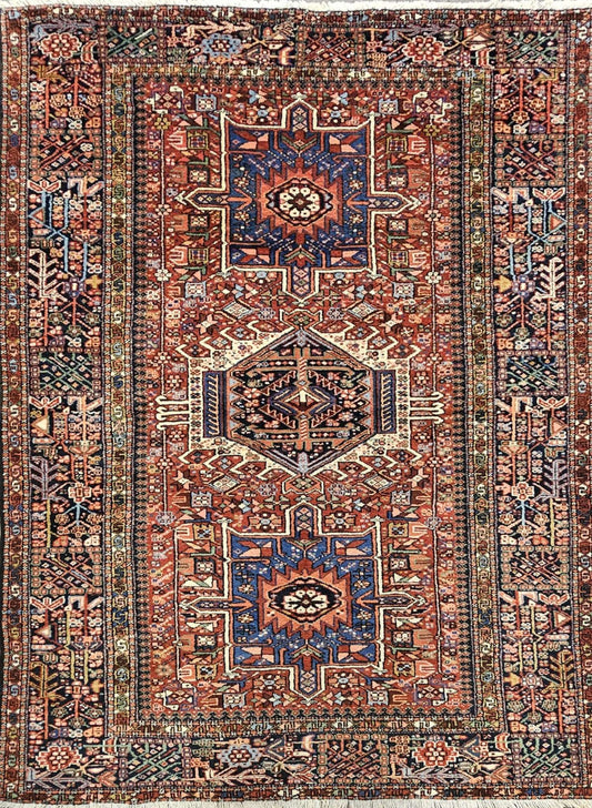 Fine Persian Gharajeh Traditional Wool Rug 207 x 147 cm (6.80 x 4.82 ft)