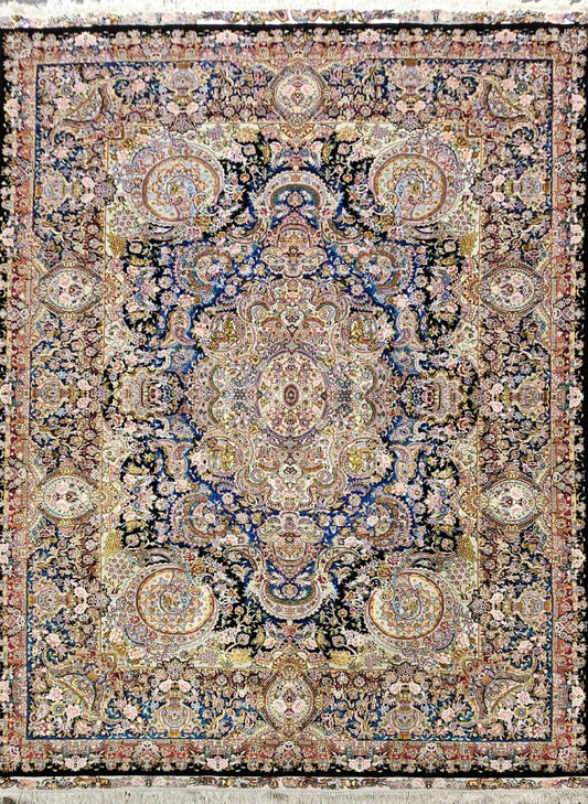 Silk & Fine Persian Tabriz Traditional Wool Rug 350 x 245 cm (11.48 x 8.04 ft)