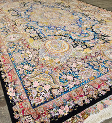 Silk & Fine Persian Tabriz Traditional Wool Rug 350 x 245 cm (11.48 x 8.04 ft)