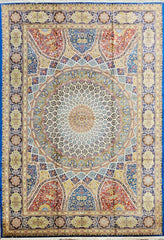 Silk & Fine Persian Tabriz Traditional Wool Rug 350 x 520 cm (11.48 x 17.06 ft)