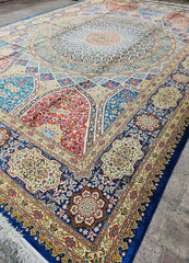 Silk & Fine Persian Tabriz Traditional Wool Rug 350 x 520 cm (11.48 x 17.06 ft)