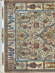 Silk & Fine Persian Tabriz Traditional Wool Rug 200 x 150 cm (6.56 x 4.92 ft)