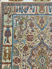 Silk & Fine Persian Tabriz Traditional Wool Rug 200 x 150 cm (6.56 x 4.92 ft)