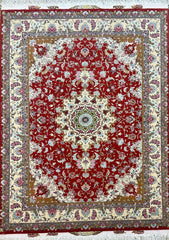 Silk & Fine Persian Tabriz Traditional Wool Rug 200 x 150 cm (6.56 x 4.92 ft)