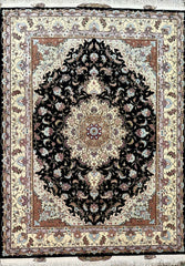 Silk & Fine Persian Tabriz Traditional Wool Rug 200 x 150 cm (6.56 x 4.92 ft)