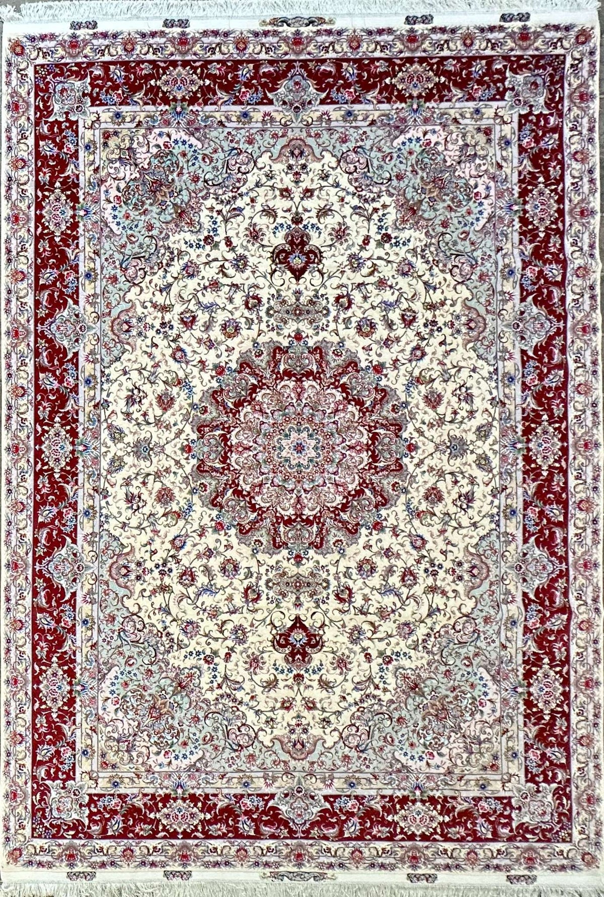 Silk & Fine Persian Tabriz Traditional Wool Rug 350 x 250 cm (11.48 x 8.20 ft)