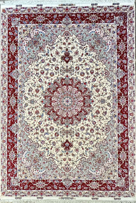 Silk & Fine Persian Tabriz Traditional Wool Rug 350 x 250 cm (11.48 x 8.20 ft)