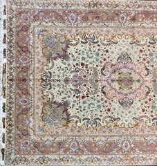 Silk & Fine Persian Tabriz Traditional Wool Rug 350 x 250 cm (11.48 x 8.20 ft)