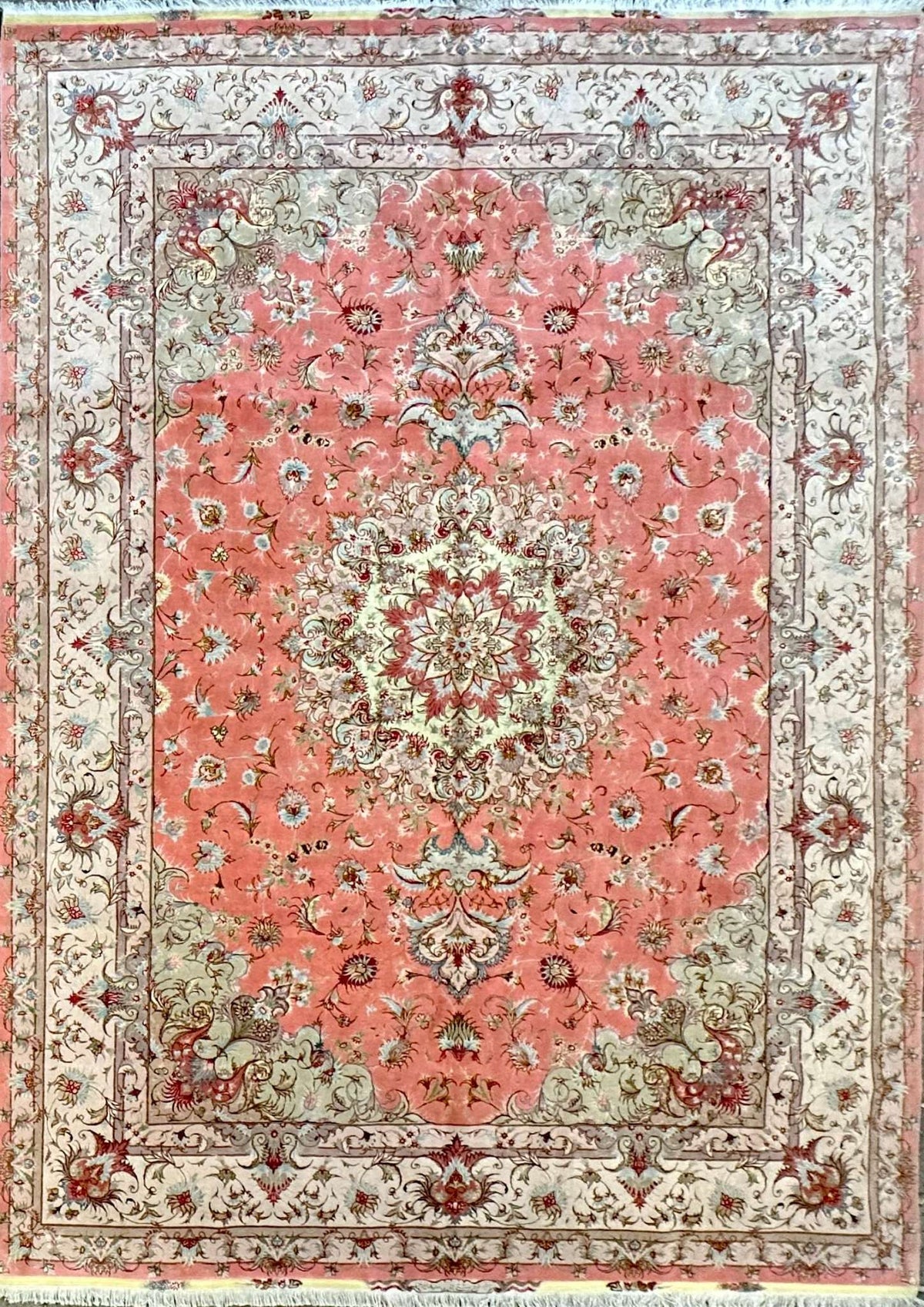 Fine Persian Tabriz Traditional Wool Rug 350 x 250 cm (11.48 x 8.20 ft)