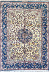 Silk & Fine Persian Isfahan Traditional Wool Rug 350 x 250 cm (11.48 x 8.20 ft)