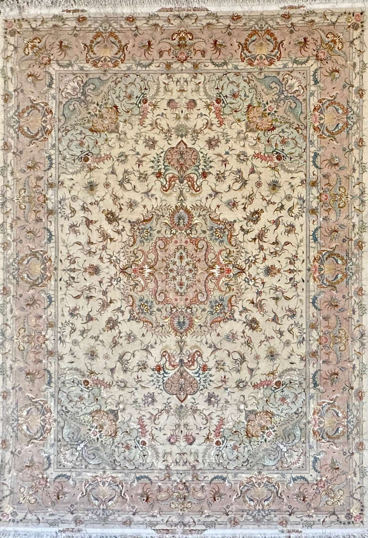 Fine Persian Tabriz Traditional Wool Rug 350 x 250 cm (11.48 x 8.20 ft)