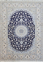 Silk & Fine Persian Nain Traditional Wool Rug 209 x 310 cm (6.86 x 10.17 ft)