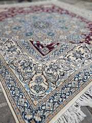 Silk & Fine Persian Nain Traditional Wool Rug 321 x 222 cm (10.53 x 7.28 ft)