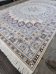 Silk & Fine Persian Nain Traditional Wool Rug 320 x 214 cm (10.50 x 7.05 ft)